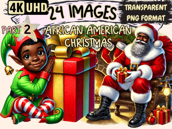 African American Christmas Clipart P2: Illustrations Review