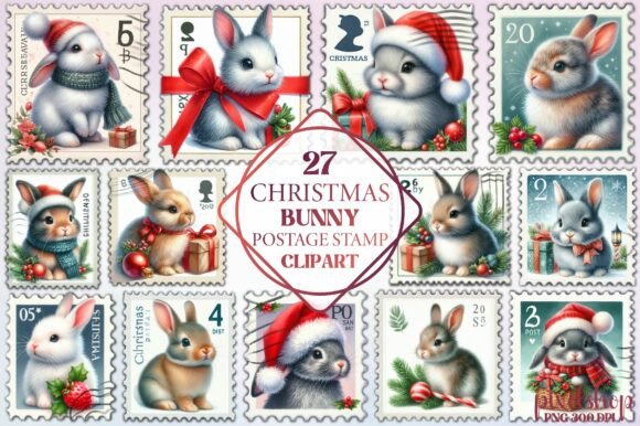 Christmas Bunny Stamp Illustrations Review