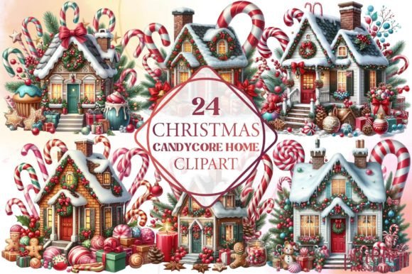 Christmas Candycore Home Clipart & Illustrations