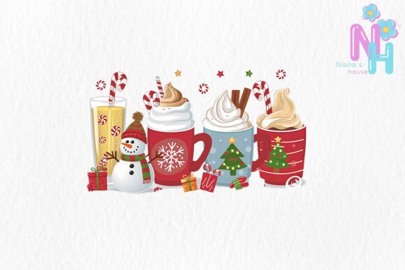 Christmas Coffee Sublimation: Festive Illustrations
