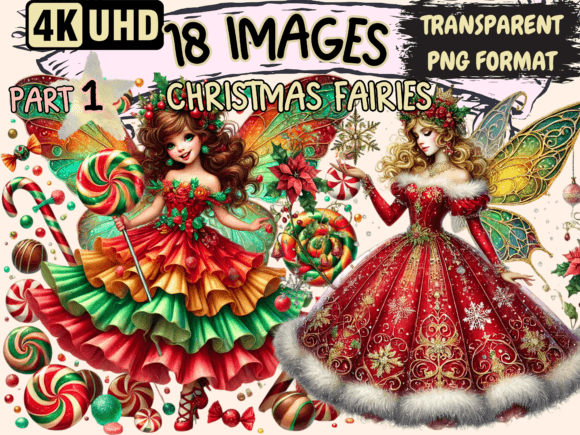Christmas Fairies Clipart P1: Illustrations Review
