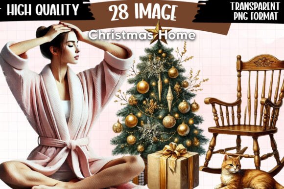 Christmas Home Clipart P2: Illustrations for Festive Blogs