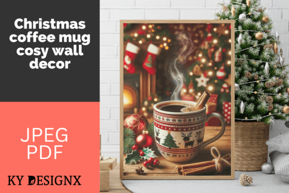 Cinnamon Coffee Christmas Wall Decor: Illustrations for Branding