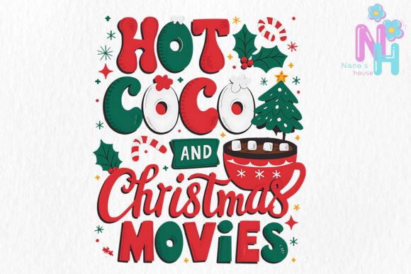 Hot Cocoa & Christmas Movies: Cozy Illustrations