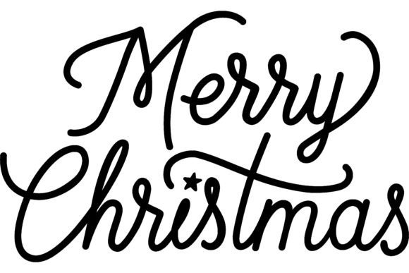 Merry Christmas Creative Lettering with Illustrations