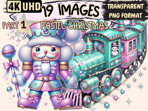 Pastel Christmas Clipart P1: Soft Illustrations for Branding