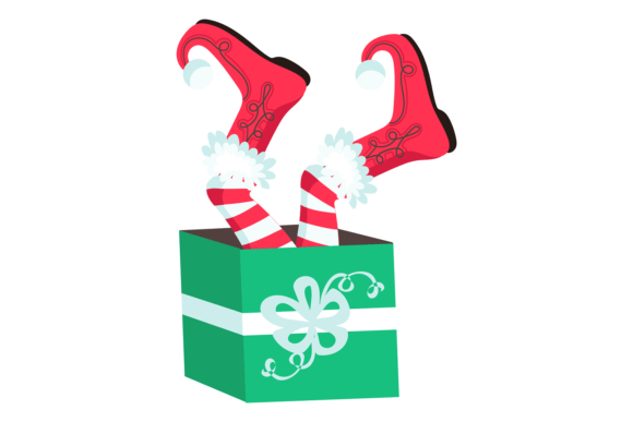 Review: Christmas Elf Stuck in Present Box Illustrations