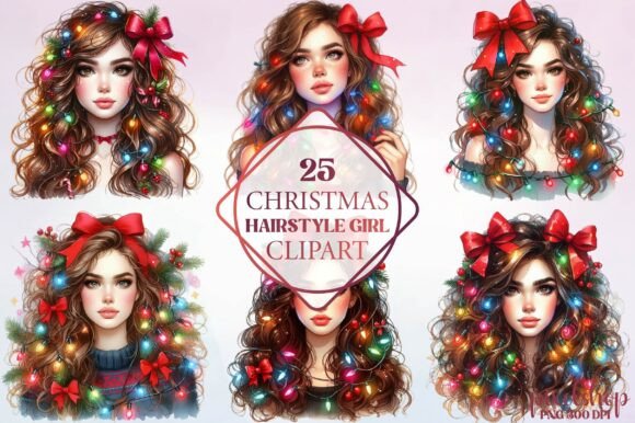 Review: Christmas Hairstyle Girl Clipart Illustrations