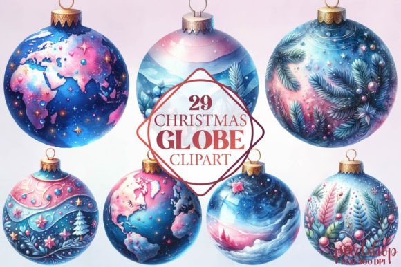 Review: Watercolor Christmas Globe Clipart Freebies