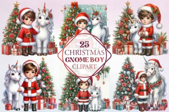 Review: Watercolor Christmas Gnome Boy Clipart for Stitching