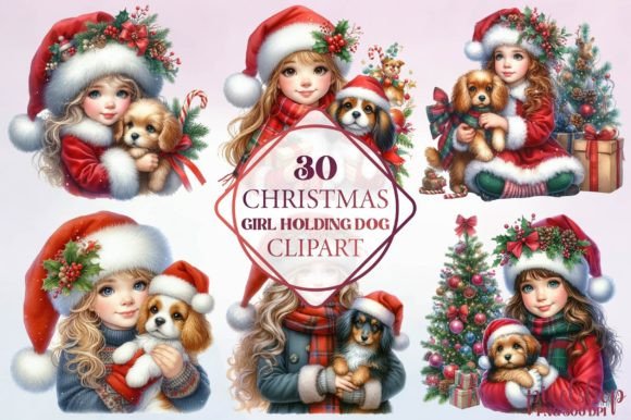 Reviewing the Christmas Girl & Dog Clipart for Stitching