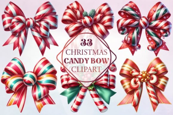 Reviewing Watercolor Christmas Candy Bow Clipart for Embroidery