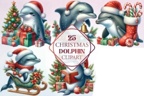 Reviewing Watercolor Christmas Dolphin Clipart for Stitching