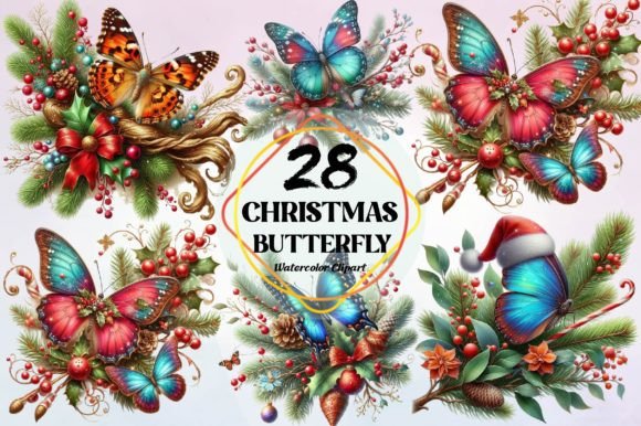 Watercolor Christmas Butterfly Clipart: A Designer’s Review