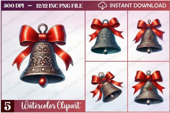 Watercolor Christmas Gothic Bell Freebies Review