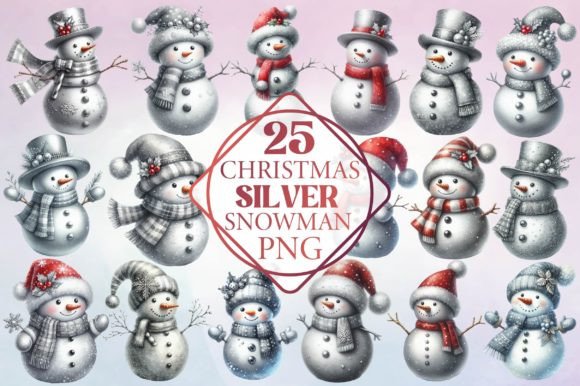 Watercolor Christmas Silver Snowman Freebies Review